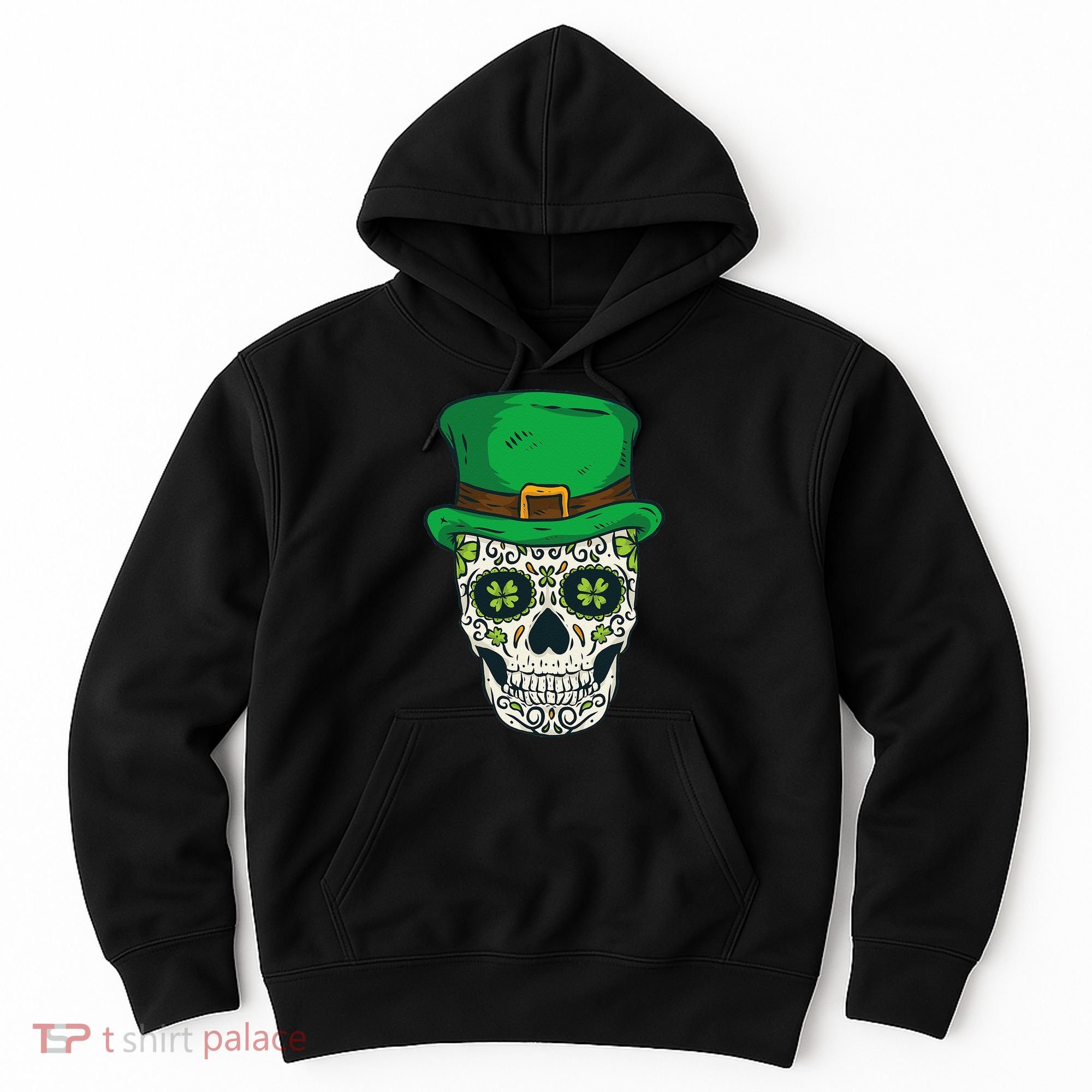 St Patrick's Day Sugar Skull Day Of Dead Saint Patricks Hoodie