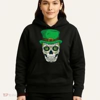 St Patrick's Day Sugar Skull Day Of Dead Saint Patricks Hoodie thumb 5