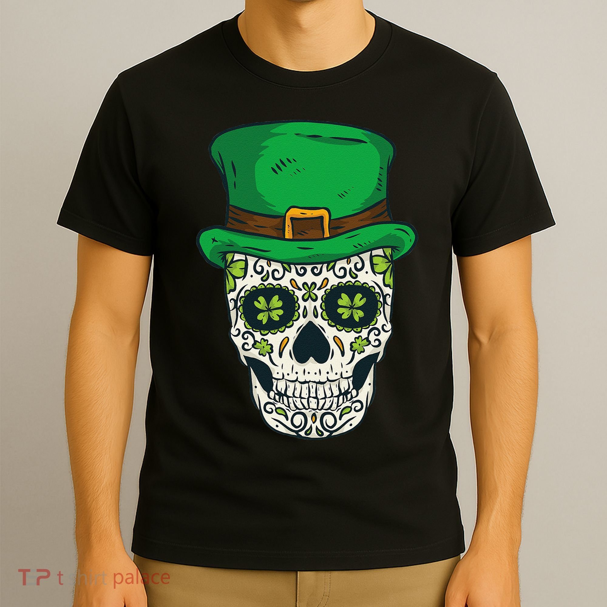 St Patrick's Day Sugar Skull Day Of Dead Saint Patricks T-Shirt