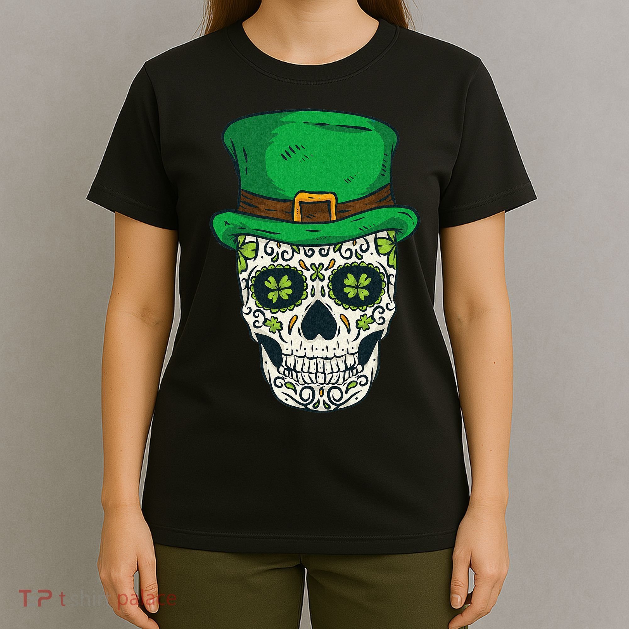 St Patrick's Day Sugar Skull Day Of Dead Saint Patricks T-Shirt