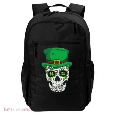 St Patrick's Day Sugar Skull Day Of Dead Saint Patricks Backpack