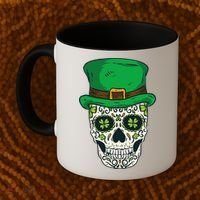 St Patrick's Day Sugar Skull Day Of Dead Saint Patricks Coffee Mug thumb 2