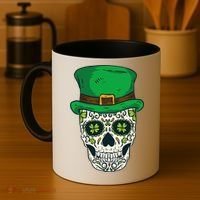 St Patrick's Day Sugar Skull Day Of Dead Saint Patricks Coffee Mug thumb 4