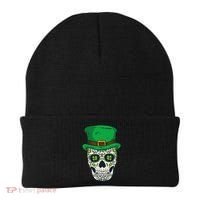 St Patrick's Day Sugar Skull Day Of Dead Saint Patricks Beanie thumb 0