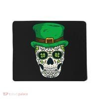 St Patrick's Day Sugar Skull Day Of Dead Saint Patricks Mousepad thumb 0
