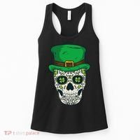 St Patrick's Day Sugar Skull Day Of Dead Saint Patricks Women's Tank Top thumb 0