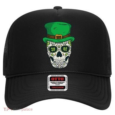 St Patrick's Day Sugar Skull Day Of Dead Saint Patricks Hat
