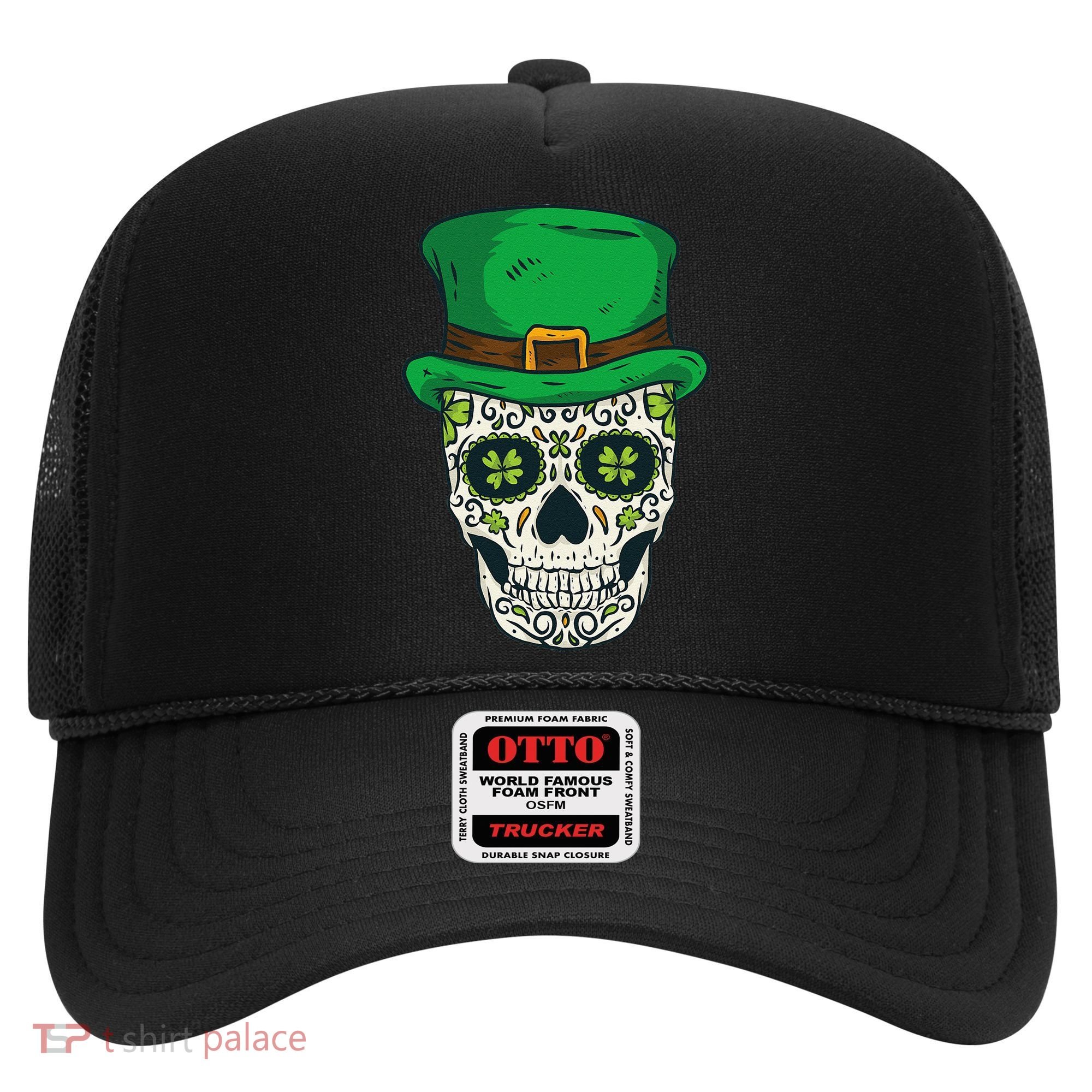 St Patrick's Day Sugar Skull Day Of Dead Saint Patricks Hat