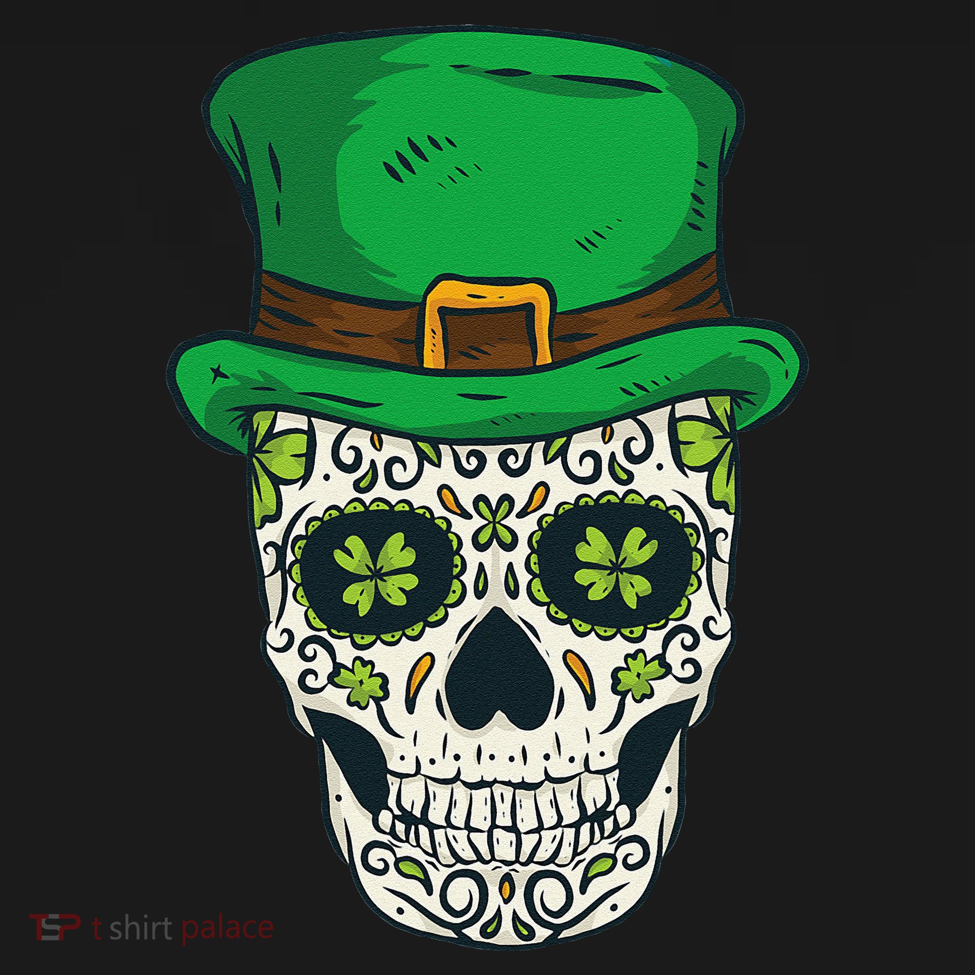St Patrick's Day Sugar Skull Day Of Dead Saint Patricks Toddler Hoodie