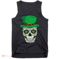 St Patrick's Day Sugar Skull Day Of Dead Saint Patricks Tank Top thumb 0