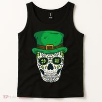 St Patrick's Day Sugar Skull Day Of Dead Saint Patricks Tank Top thumb 2