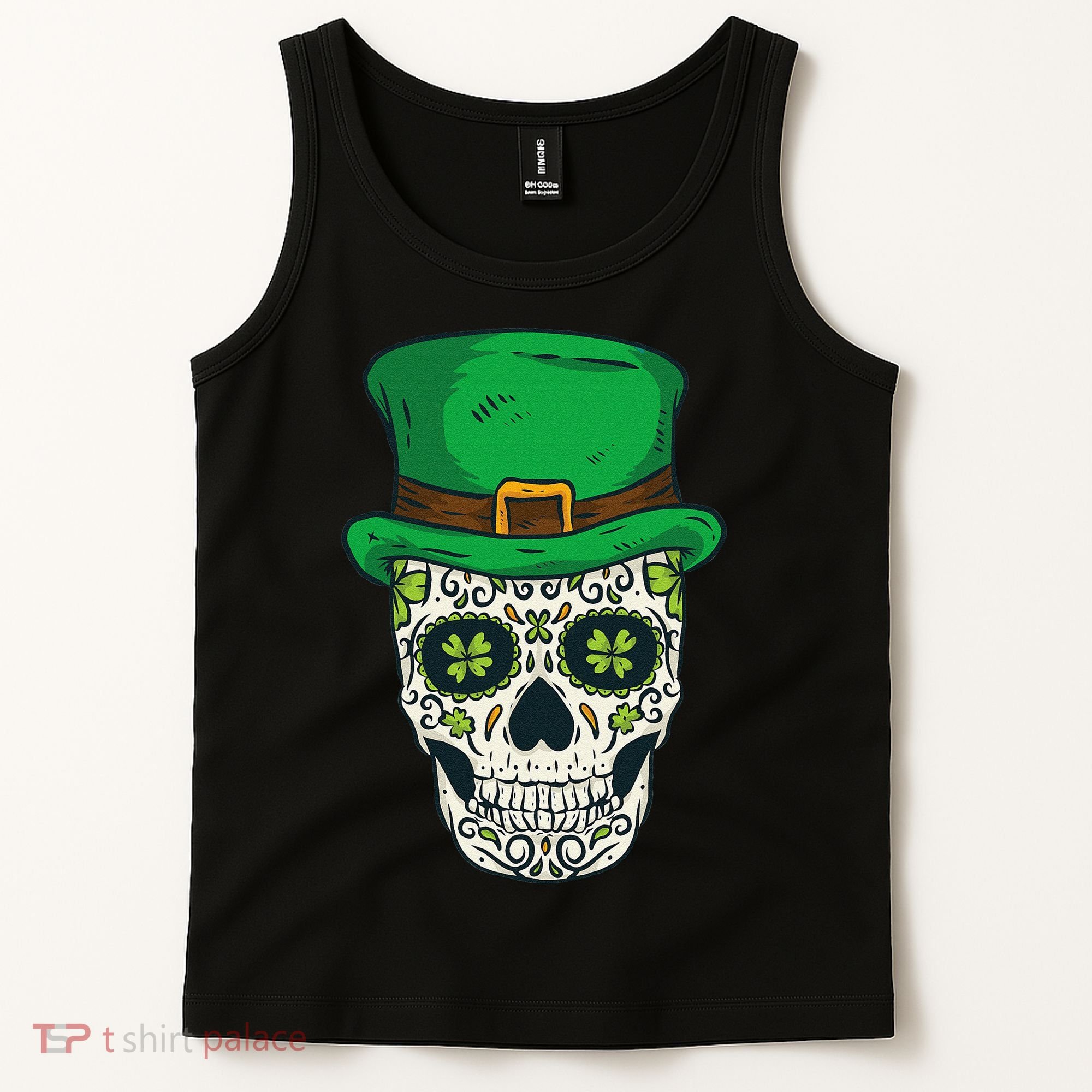 St Patrick's Day Sugar Skull Day Of Dead Saint Patricks Tank Top