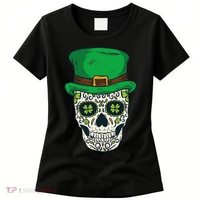St Patrick's Day Sugar Skull Day Of Dead Saint Patricks Women's T-Shirt