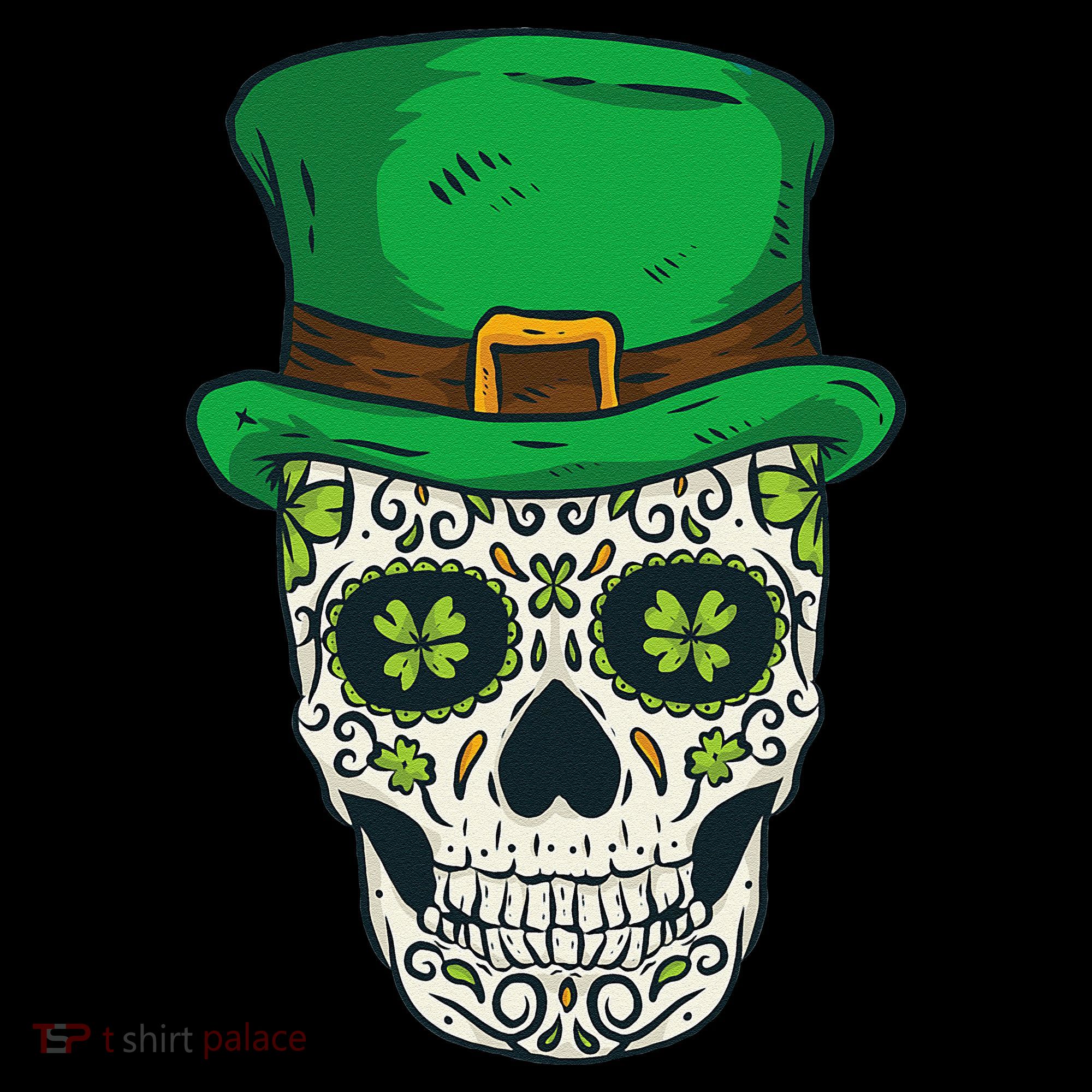 St Patrick's Day Sugar Skull Day Of Dead Saint Patricks Kids Sweatshirt