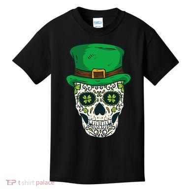St Patrick's Day Sugar Skull Day Of Dead Saint Patricks Kids T-Shirt