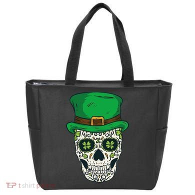 St Patrick's Day Sugar Skull Day Of Dead Saint Patricks Tote Bag