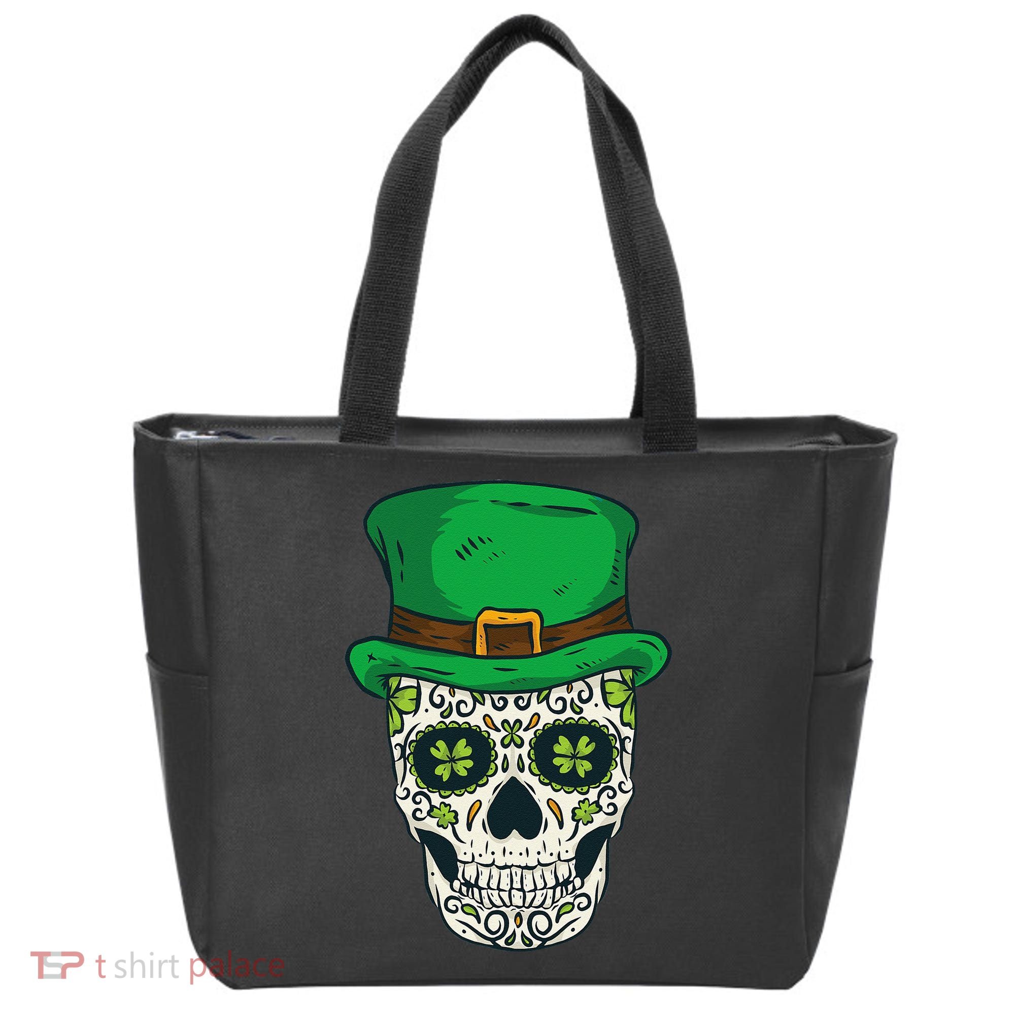 St Patrick's Day Sugar Skull Day Of Dead Saint Patricks Tote Bag
