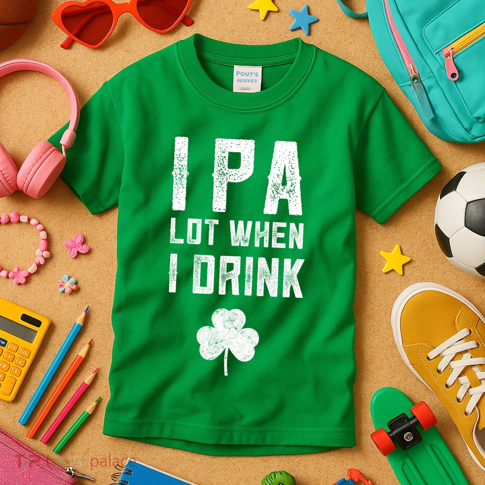 St Patricks Day Ipa Lot When I Drink Beer Funny Drinking Gift Kids T-Shirt