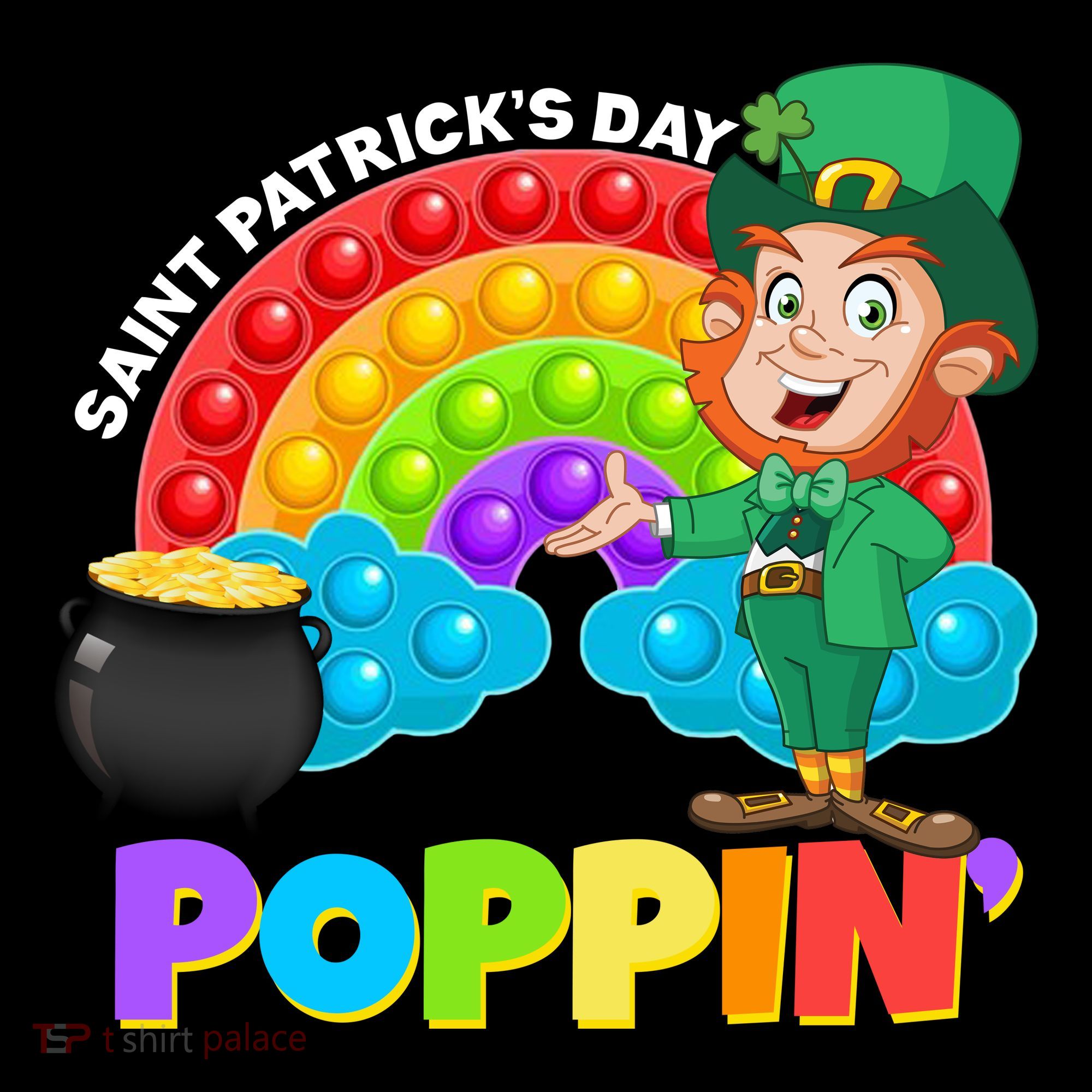 St Patrick's Day Push Pop Leprechaun USA-Made Doggie Bandana