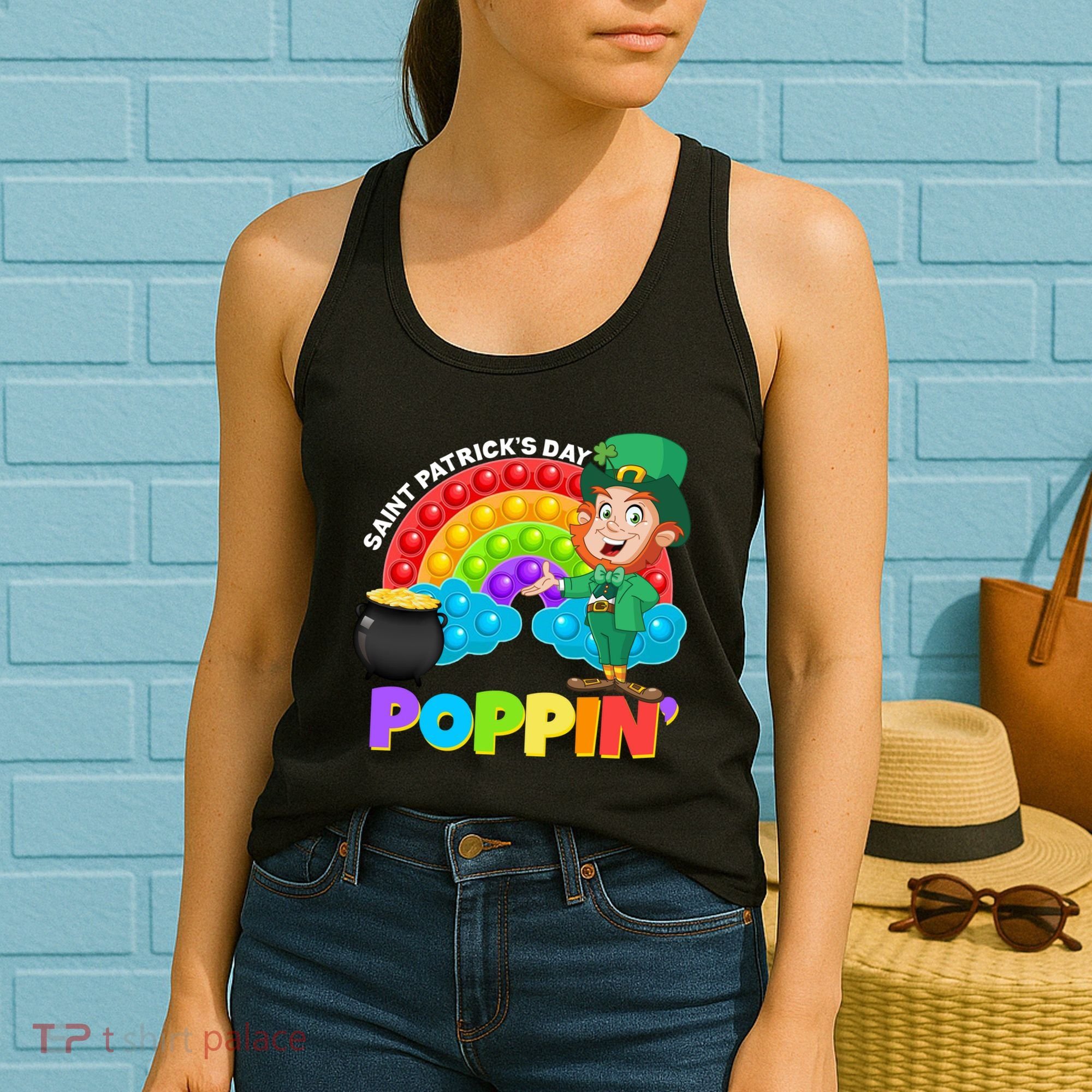 St Patrick's Day Push Pop Leprechaun Women's Tank Top