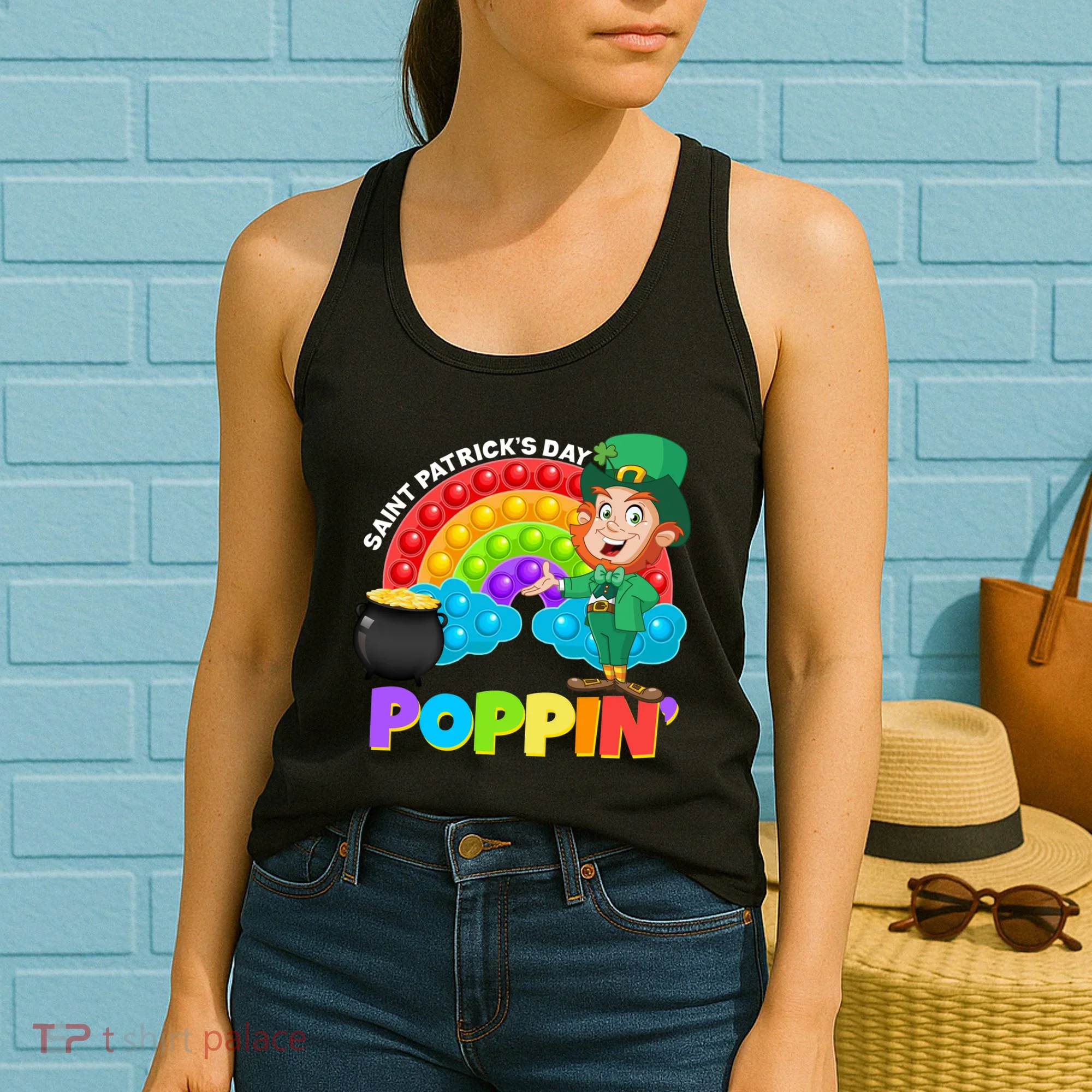 St Patrick's Day Push Pop Leprechaun Women's Tank Top