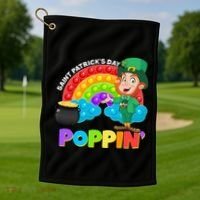 St Patrick's Day Push Pop Leprechaun Golf Towel thumb 1