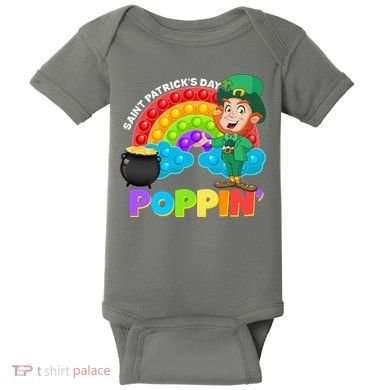 St Patrick's Day Push Pop Leprechaun Baby Bodysuit