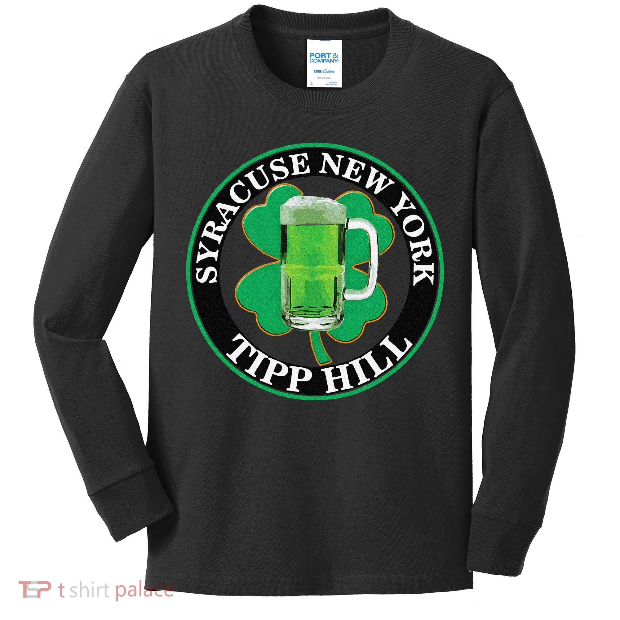 Saint Patrick's Day Syracuse Tipp Hill Kids Long Sleeve Shirt