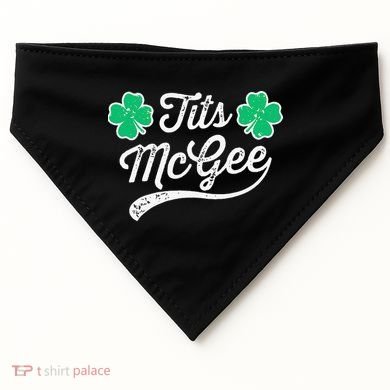 St Patricks Day Tits Mcgee Shamrock Four Leaf Clover USA-Made Doggie Bandana