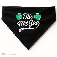 St Patricks Day Tits Mcgee Shamrock Four Leaf Clover USA-Made Doggie Bandana thumb 0