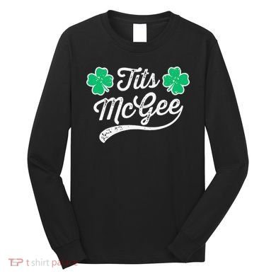 St Patricks Day Tits Mcgee Shamrock Four Leaf Clover Long Sleeve Shirt