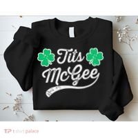St Patricks Day Tits Mcgee Shamrock Four Leaf Clover Sweatshirt thumb 2