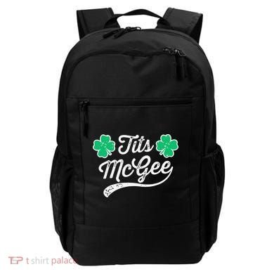 St Patricks Day Tits Mcgee Shamrock Four Leaf Clover Backpack