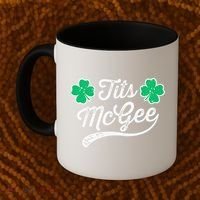 St Patricks Day Tits Mcgee Shamrock Four Leaf Clover Coffee Mug thumb 2