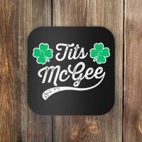 St Patricks Day Tits Mcgee Shamrock Four Leaf Clover Coaster thumb 0