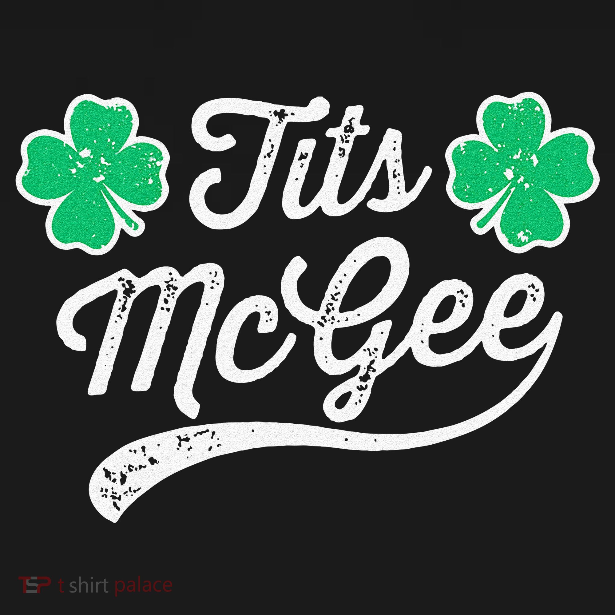 St Patricks Day Tits Mcgee Shamrock Four Leaf Clover Polo