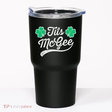 St Patricks Day Tits Mcgee Shamrock Four Leaf Clover Tumbler