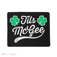 St Patricks Day Tits Mcgee Shamrock Four Leaf Clover Mousepad thumb 0