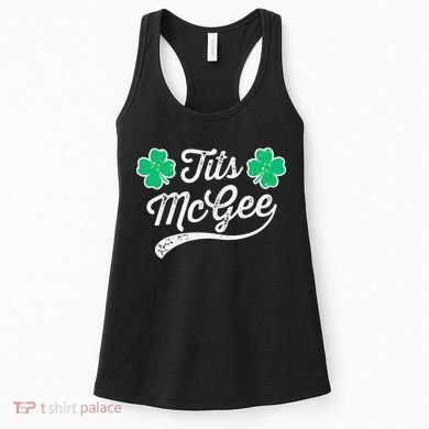St Patricks Day Tits Mcgee Shamrock Four Leaf Clover Women's Tank Top