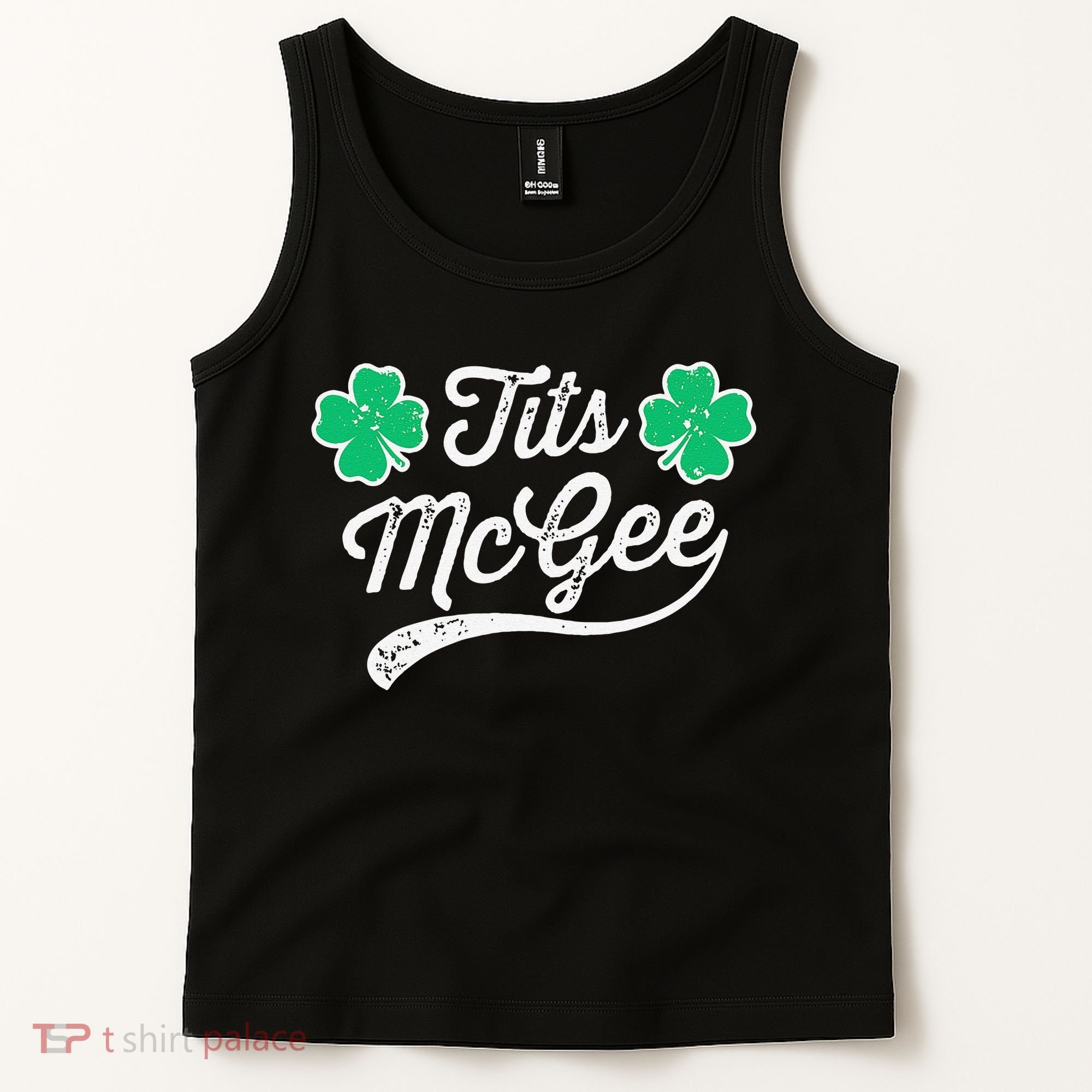 St Patricks Day Tits Mcgee Shamrock Four Leaf Clover Tank Top