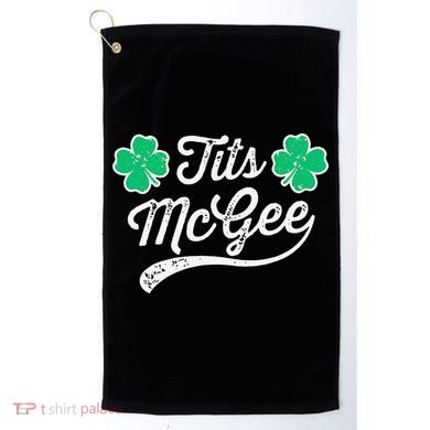 St Patricks Day Tits Mcgee Shamrock Four Leaf Clover Golf Towel