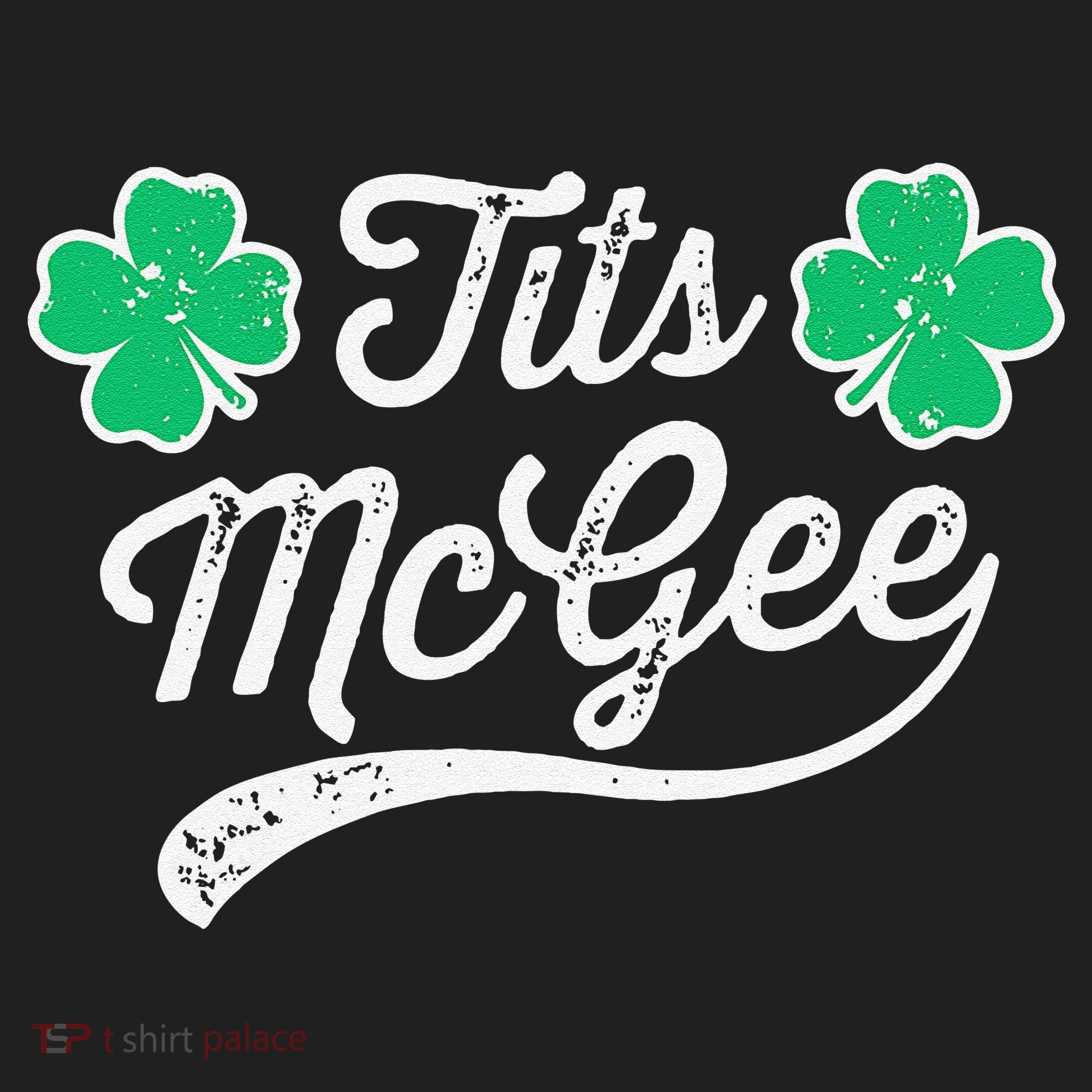 St Patricks Day Tits Mcgee Shamrock Four Leaf Clover Golf Towel