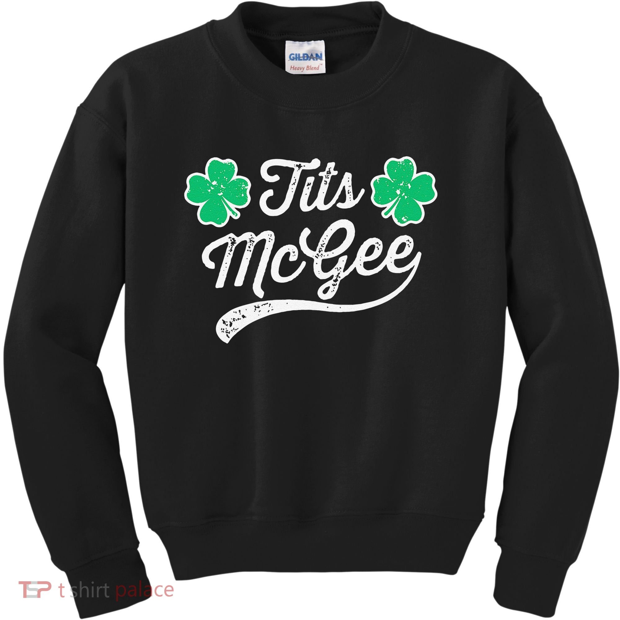 St Patricks Day Tits Mcgee Shamrock Four Leaf Clover Kids Sweatshirt