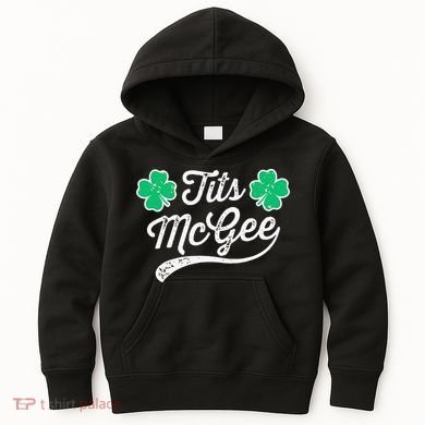 St Patricks Day Tits Mcgee Shamrock Four Leaf Clover Kids Hoodie