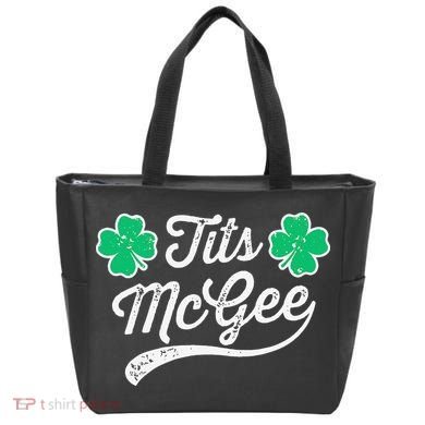St Patricks Day Tits Mcgee Shamrock Four Leaf Clover Tote Bag
