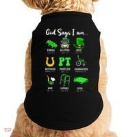 St Patrick Day God Says I Am Pt Christian Physical Therapy Doggie Tank thumb 0