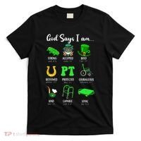 St Patrick Day God Says I Am Pt Christian Physical Therapy T-Shirt thumb 0