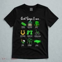 St Patrick Day God Says I Am Pt Christian Physical Therapy T-Shirt thumb 5