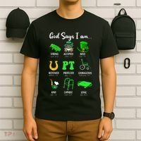 St Patrick Day God Says I Am Pt Christian Physical Therapy T-Shirt thumb 6