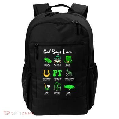 St Patrick Day God Says I Am Pt Christian Physical Therapy Backpack